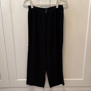 Eileen Fisher Silk Black Cropped Pants